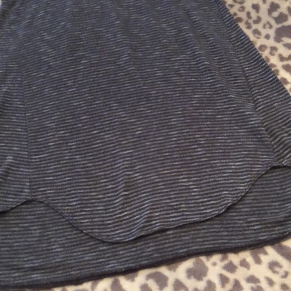 Old Navy Sleeveless Tank Black Gray Stripe Size Large 10 12 High Low Hemline - Picture 5 of 12